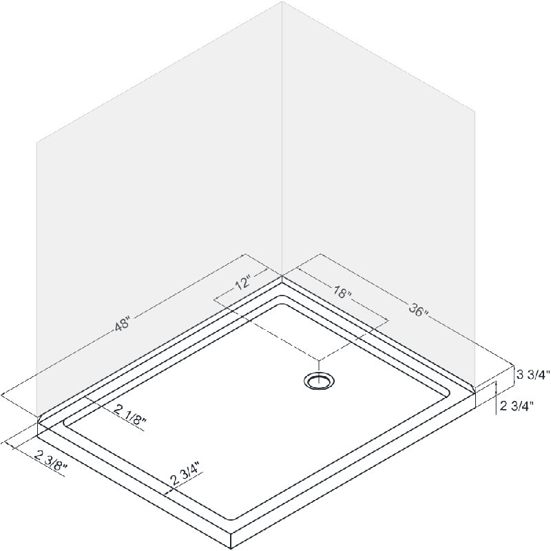 DreamLine SlimLine 48" W x 36" D Double Threshold Shower Base & Reviews